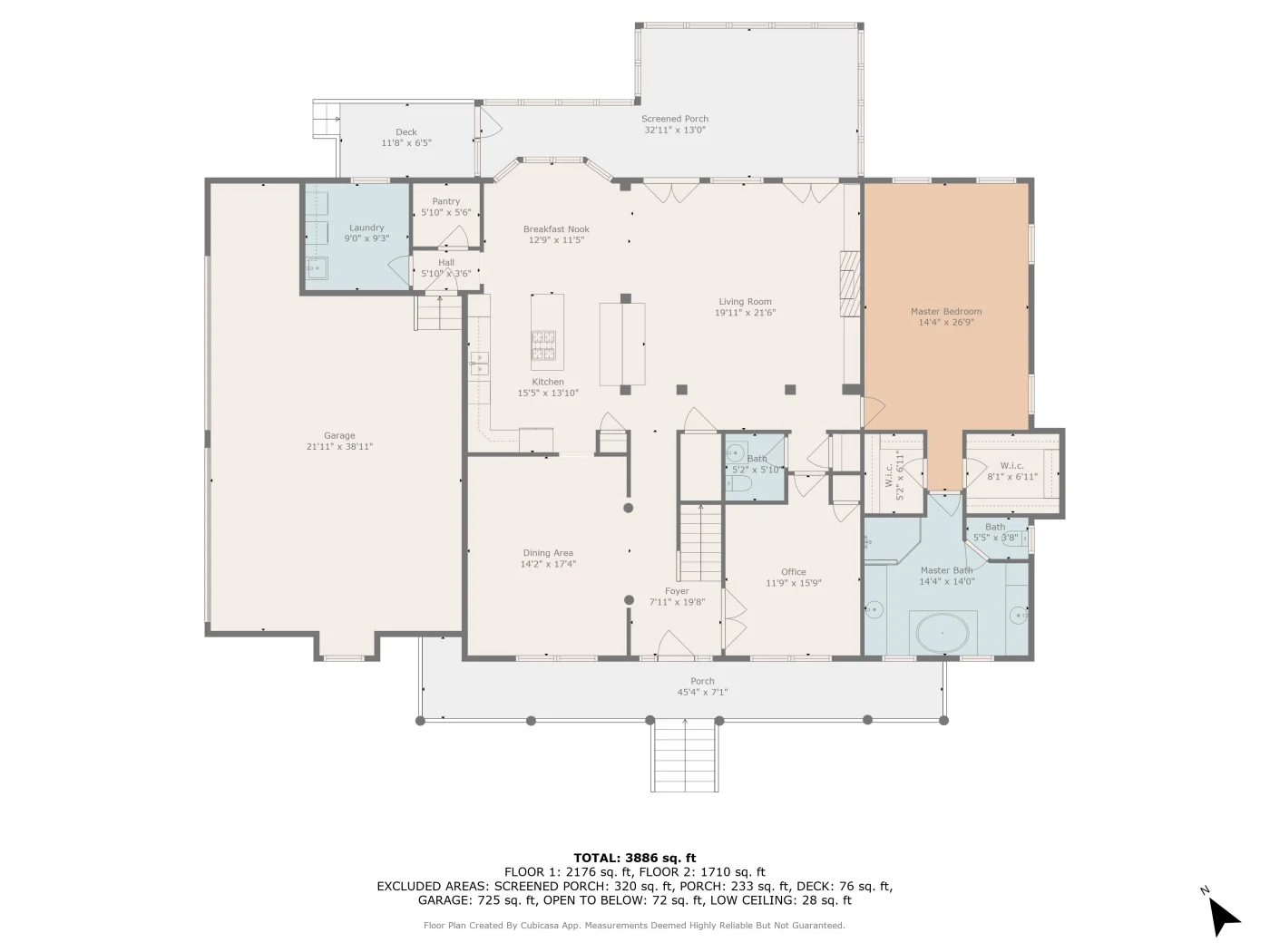 2D floor plan with room measurements